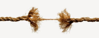 An image shared from online of a frayed rope which is about to snap