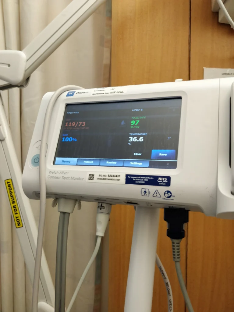A machine that measures blood pressure
