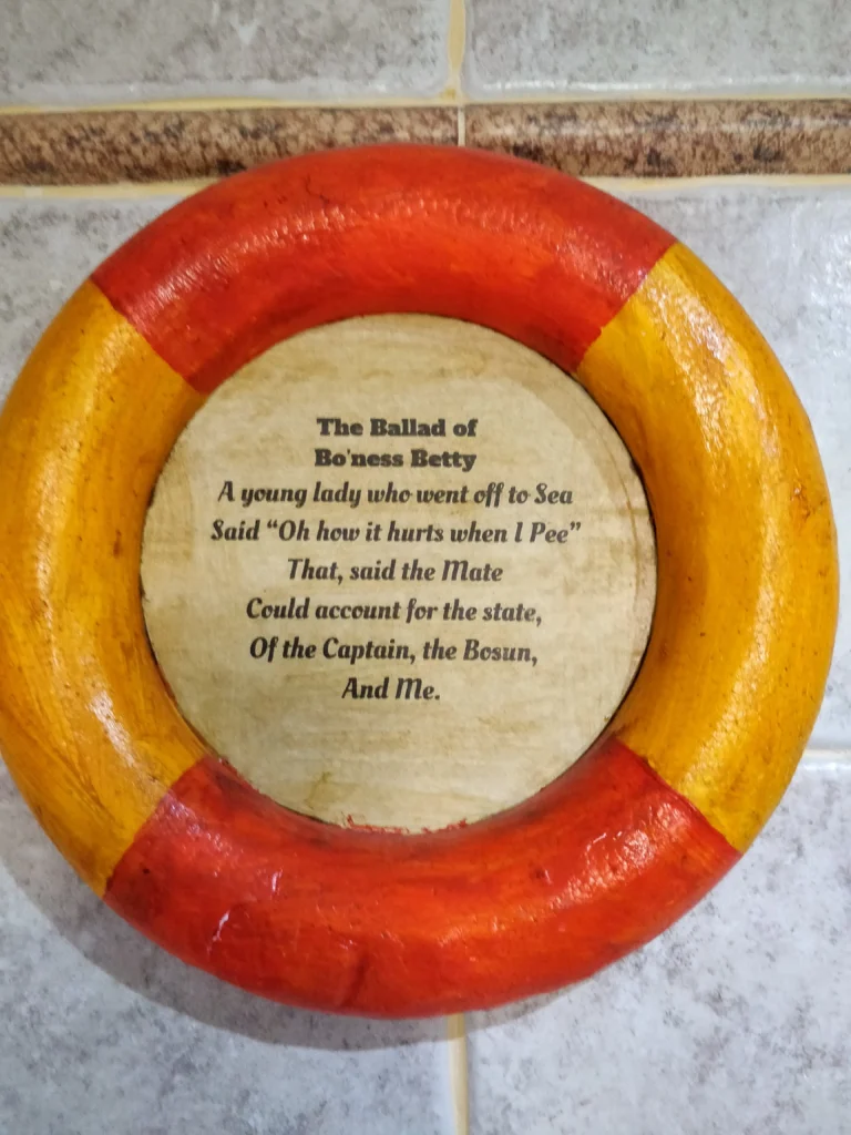 The Ballad of Bo'ness Betty - A young lady went of to Sea Said "Oh how it hurst when I Pee" That, said the Mate Could account for the state Of the Captain, the Bosun, And Me